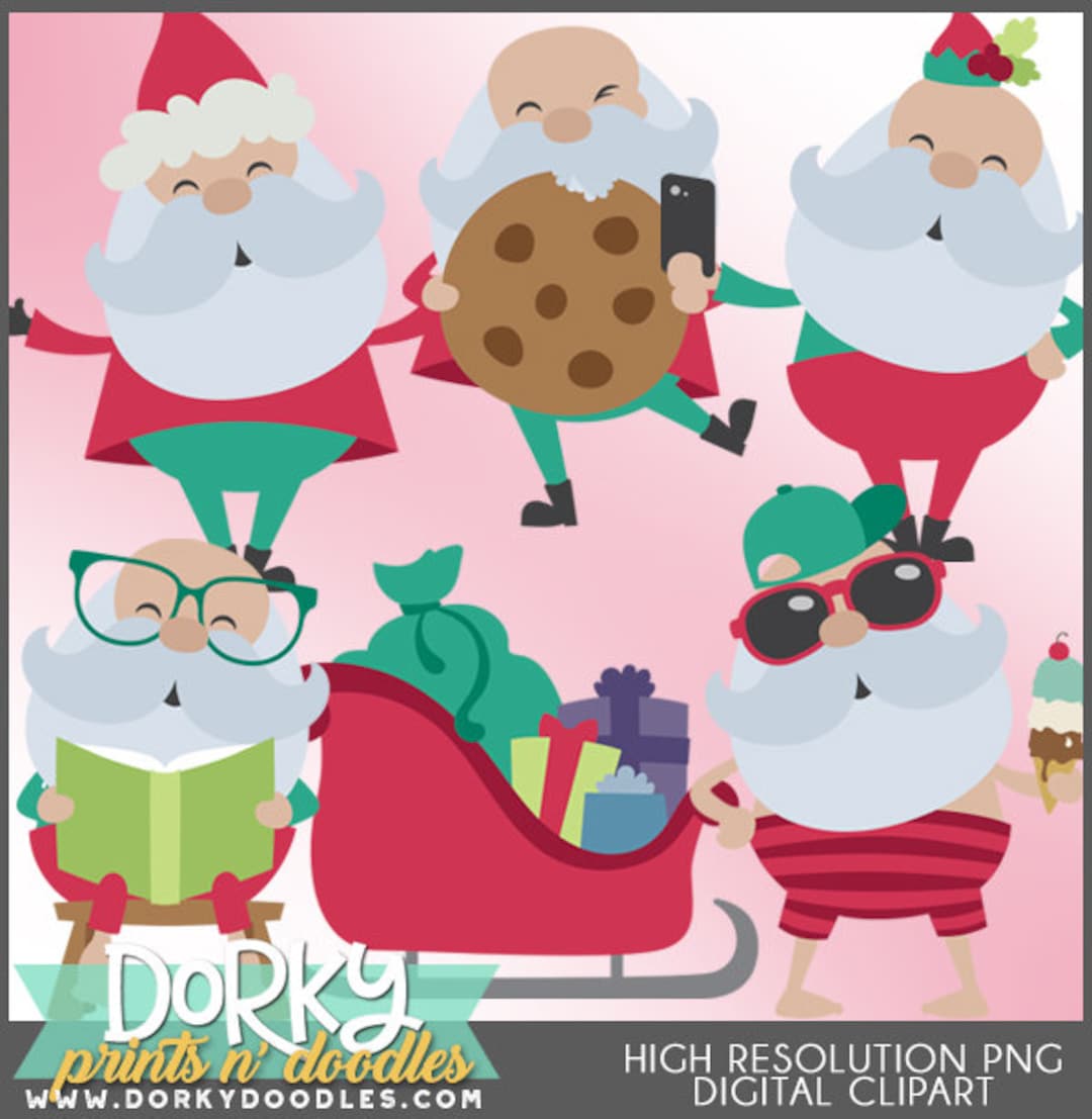 Silly Santa Christmas Clipart -personal and Limited Commercial Use ...