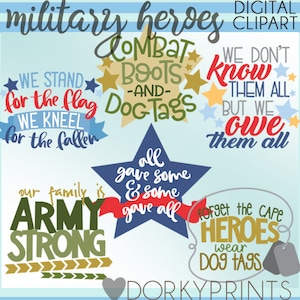 Military Hero Clipart Set -Personal and Limited Commercial Use- Cute and Honorable Military Clip Art