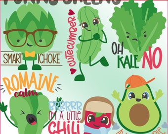 Food Puns Clipart -Personal and Limited Commercial Use- Funny Food Pun Kawaii Clip Art