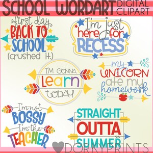 School WordArt clipart-persoonlijk en beperkt commercieel gebruik-WordArt-illustraties