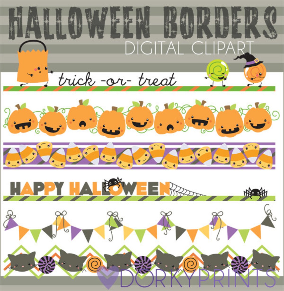 Halloween Clipart Halloween Borders Digital PNG Art - Etsy Canada
