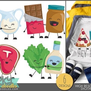 Nourriture Clipart - Clipart copains mignons - Saint Valentin, salle de classe, clipart cuisine amusante