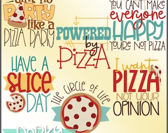 Pizza Party Clipart - persönliche und begrenzte kommerzielle Nutzung - niedlich und lustige Worte und Titel ClipArt