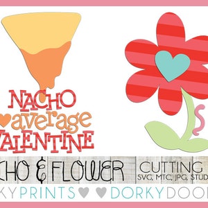 Pliki do cięcia na Walentynki, Kwiat i Nacho Valentine - Do maszyn tnących - pliki svg, mtc, jpg, studio 3 i dxf, Walentynki SVG