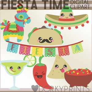 Fiesta Clipart Set -Personal and Limited Commercial Use- Cute Cinco de Mayo Clipart