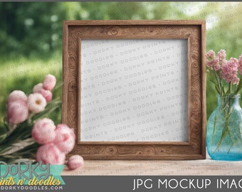 Spring Frame Mockup for Crafters - Framed Art in Natural Scene for Creating Mockup Images