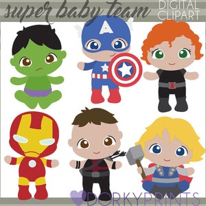 Superhero Babies Clipart -Personal and Limited Commercial Use- Super Heroes Baby Clip art