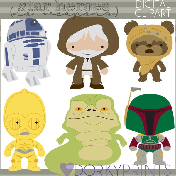 Star Heroes Clipart Set -Personal and Limited Commercial- Robot, Bounty Hunter clipart NO WEAPONS