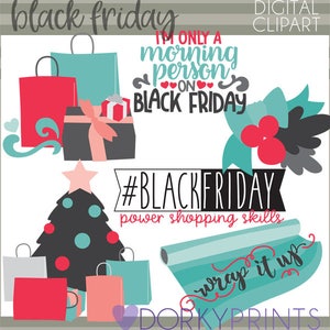 Black Friday Clipart -Personal and Limited Commercial Use- cute shopping clip art for Black Friday and the Holiday Season