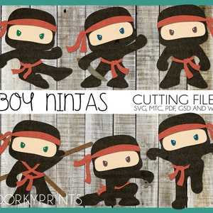 Ninja Cuttable Files -For Use with Cutting Machines - svg, mtc, pdf, gsd, and wpc files, Ninja SVG