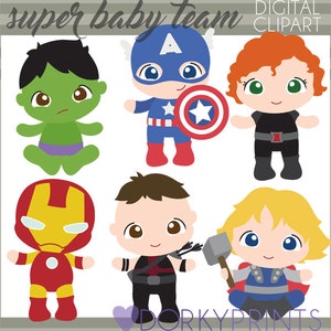 Superhero Babies Clipart -Personal and Limited Commercial Use- Super Heroes Baby Clip art