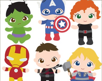 Superhero Babies Clipart -Personal and Limited Commercial Use- Super Heroes Baby Clip art