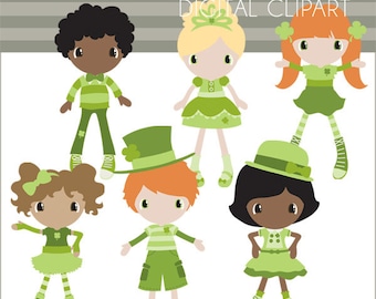 St Patrick's Day Clipart Set -Personal and Limited Commercial Use- Green Clipart - St. Paddy's Day
