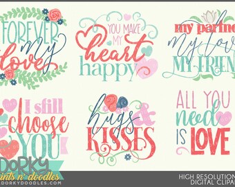 Valentine Clipart - persönliche und begrenzte kommerzielle Nutzung - ernsthafte Liebe Valentinstag Karten ClipArt
