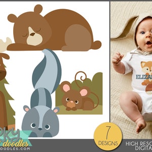 Woodland Animal PNG Clipart - Ilustraciones lindas del bosque para sublimación, pegatinas, maestros y más