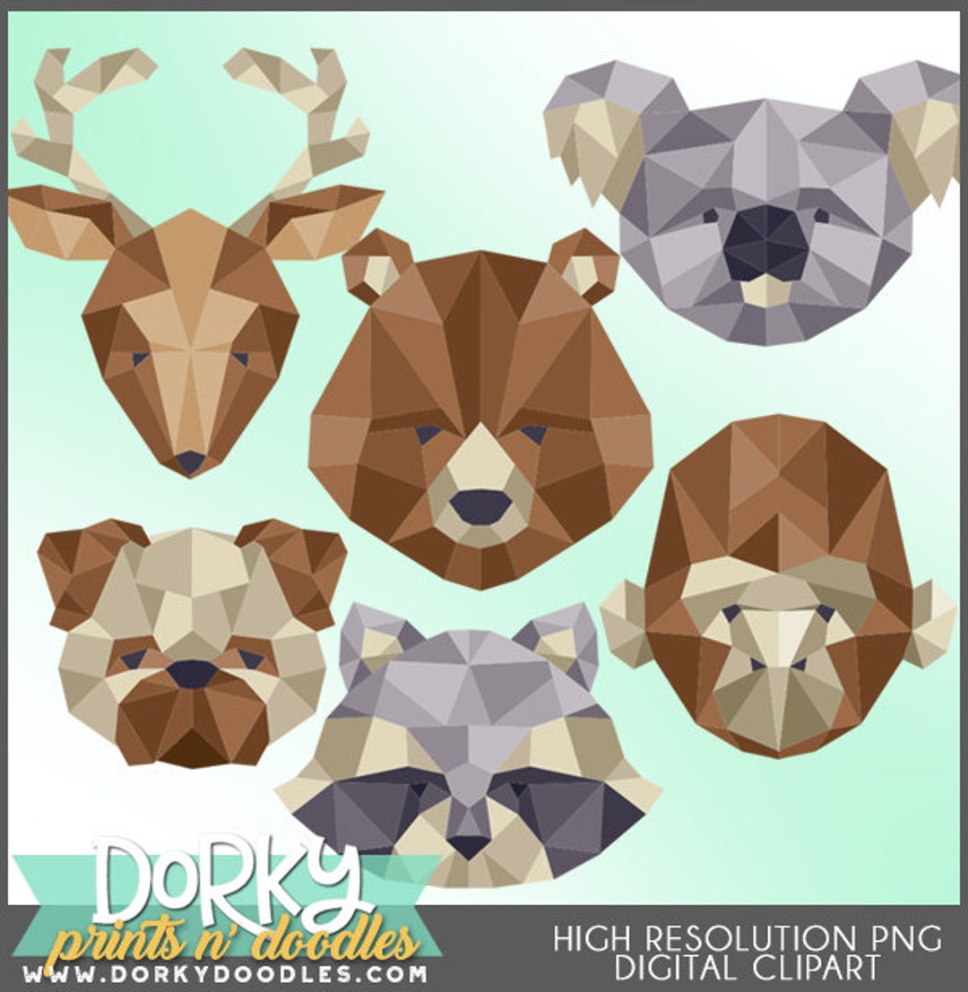Geometric Animals Clipart personal and Limited Commercial - Etsy