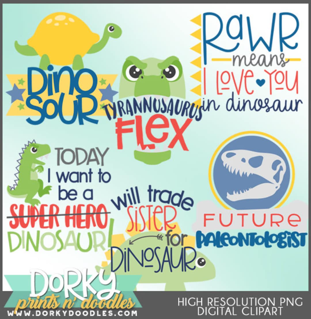 Dinosaur Words Clipart personal and Limited Commercial Use Fun Dino