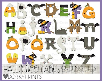 Halloween Alphabet Cuttable Files -For Use with Cutting Machines - svg, mtc, pdf, gsd, and wpc files, Halloween SVG