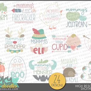 Mommy's Little Sayings Clipart -Persoonlijk en beperkt commercieel gebruik- Grappige en vakantie moeder sublimatie kunst