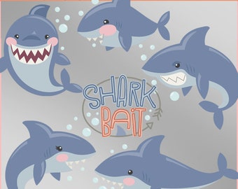 Shark Clipart Set  -Personal and Limited Commercial Use- shark clip art