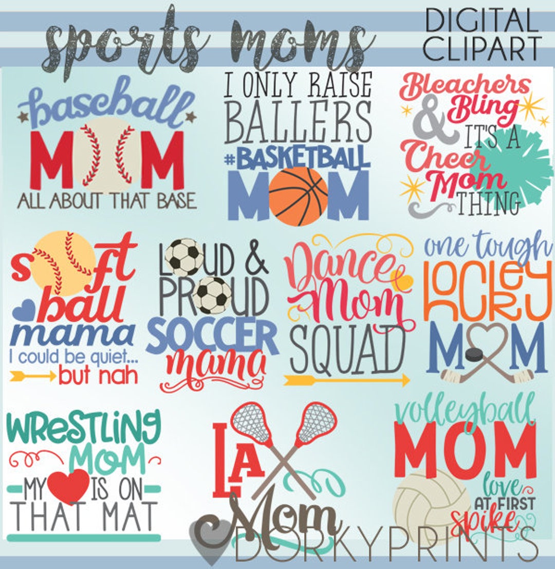 Sports Mom Word Art Clip Art personal and Limited Commercial Use Word
