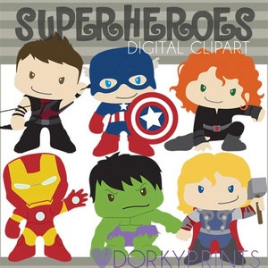 Superhero Clipart -Personal and Limited Commercial Use- Super Heroes Clip art