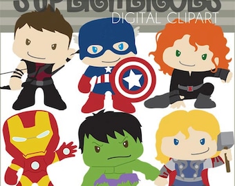 Superhero Clipart -Personal and Limited Commercial Use- Super Heroes Clip art