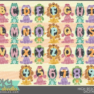 Cute Animal Alphabet Clipart -Personal and Limited Commercial Use- Animals Font Clip Art