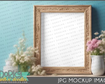 Spring Frame Mockup for Crafters - Framed Art in Natural Scene for Creating Mockup Images