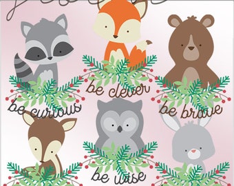 Animal Clipart -Personal and Limited Commercial Use- baby nursery forest animal Clipart