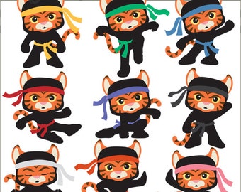 Ninja Clipart -Personal and Limited Commercial- Tiger Ninjas Clip art