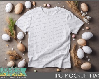 Spring & Easter Tshirt Mockup for Crafters - White Adult Shirt for Creating Mockup Images