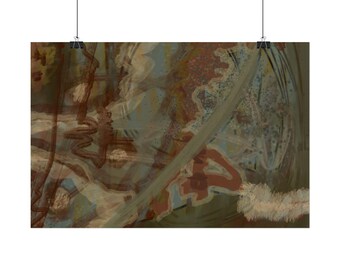 Póster abstracto con remolinos en tonos tierra / Pósters enrollados