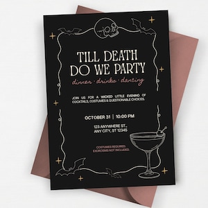 Halloween Invitation | Gothic Party Invite | Editable Canva Template | Digital Download