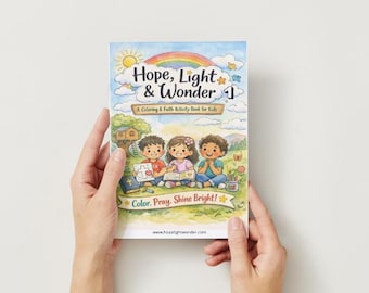 Libro para colorear con mensajes de fe para niños / Páginas para colorear con versículos bíblicos / Actividad para la escuela dominical y la educación en casa