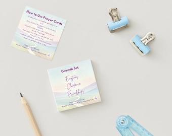 Tarjetas de oración para el crecimiento infantil / Conjunto de versículos bíblicos, emociones, obediencia y amistad