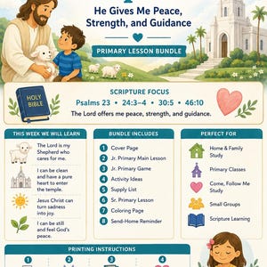 Primary Lesson Bundle, August Week 4, The Lord is My Shepard, LDS Primary, Printable PDF