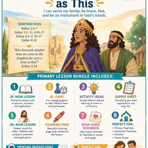 Primary Lesson Bundle,August Week 2 Primary,Come Follow Me Old Testament (PDF Download)