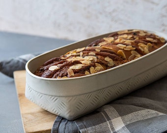 Ceramic Baking Dish, White Bakeware, Lasagna Dish, Ceramic Bread Pan, Pottery Cookware, White Baking Pan, English Cake Dish, Bake & Serve