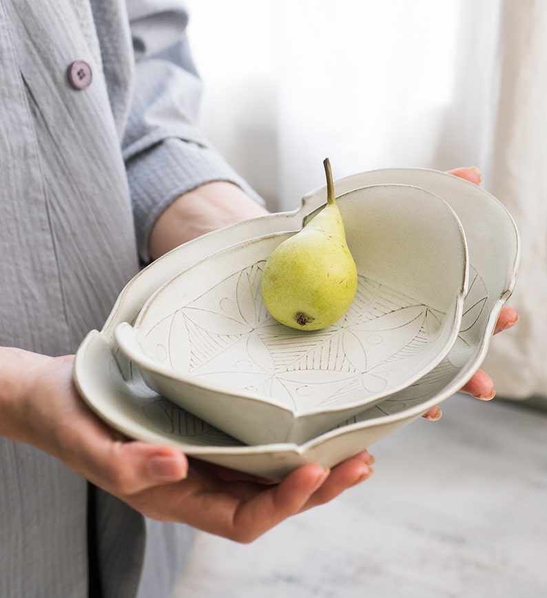 Ceramic Oval Serving Bowls Set 3 White Serving Trays Oval Etsy