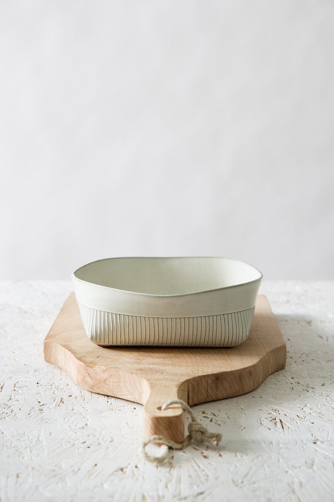 White Ceramic Baking Dish Pottery Serving Dish Square Modern