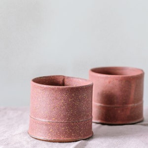 Ceramic Espresso Cup, pink Handmade Ceramic Tumbler, Ceramic Modern Cup, 10 Oz Mugs image 5