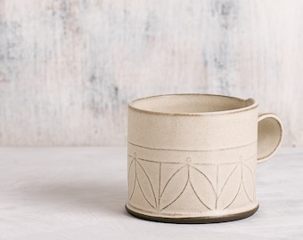 white Ceramic mug, Modern tea cup, patterned coffee Cup, textured coffee mug, minimalist white Cup, coffee lovers gift, mothers day gift