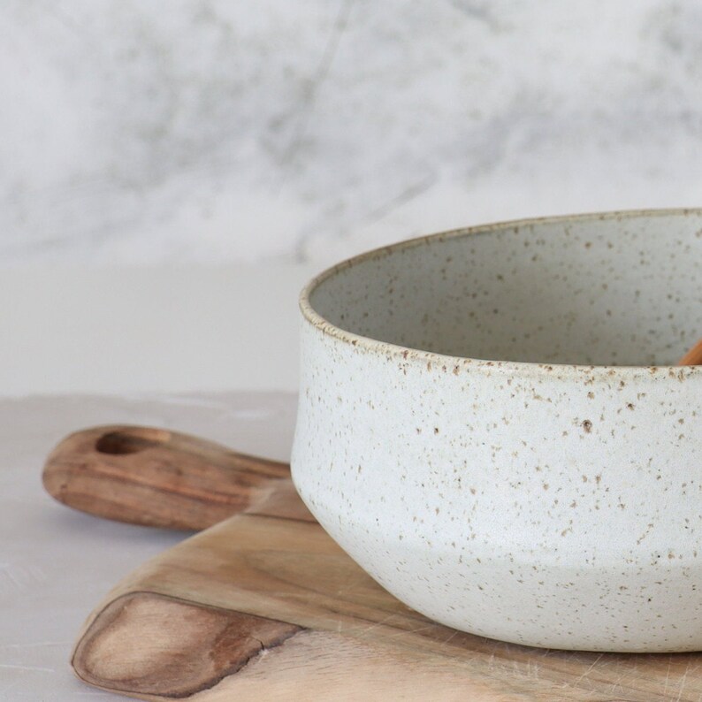 Handmade Salad Bowls Modern Ceramic Bowl White Pottery Etsy
