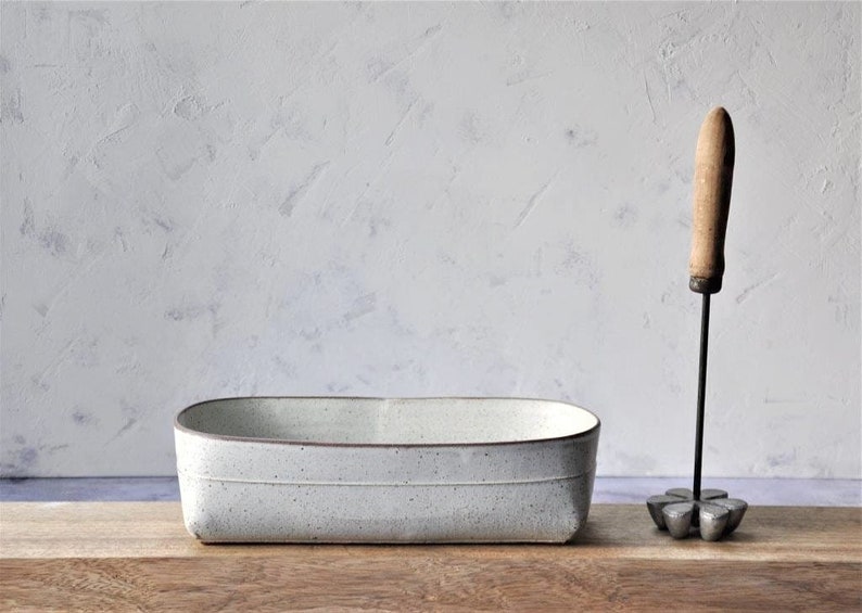 Ceramic Baking Dish Pottery bread baking dish White Ceramic Etsy