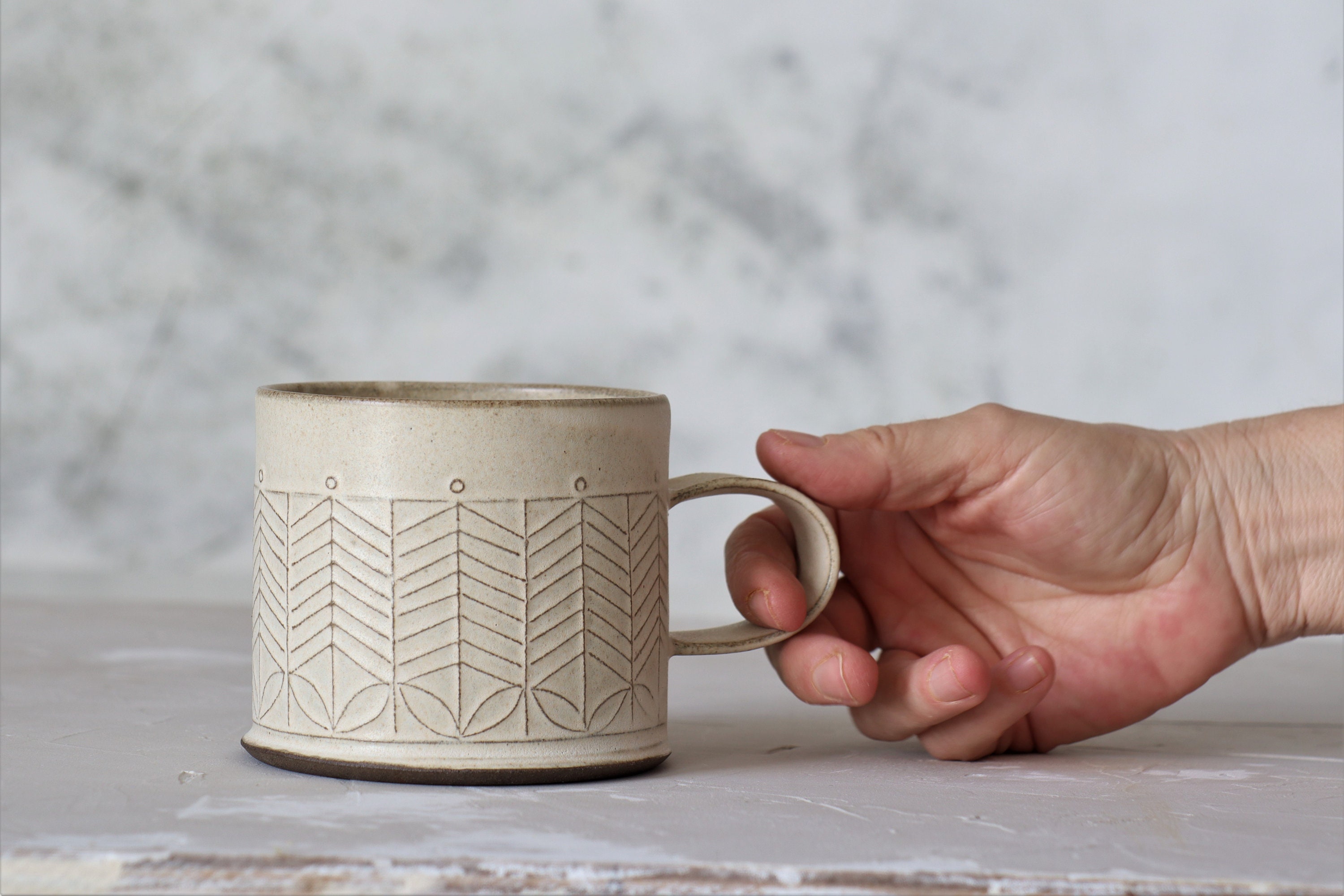 Tasse en Céramique, Tasse à Café Blanche, Thé Moderne, Céramique Minimaliste, Blanche Grès, Grès.
