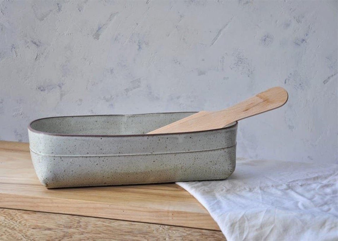 Ceramic Baking Dish Pottery bread baking dish White Ceramic Etsy