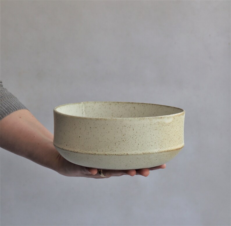 Handmade Salad Bowls Modern Ceramic Bowl White Pottery Etsy