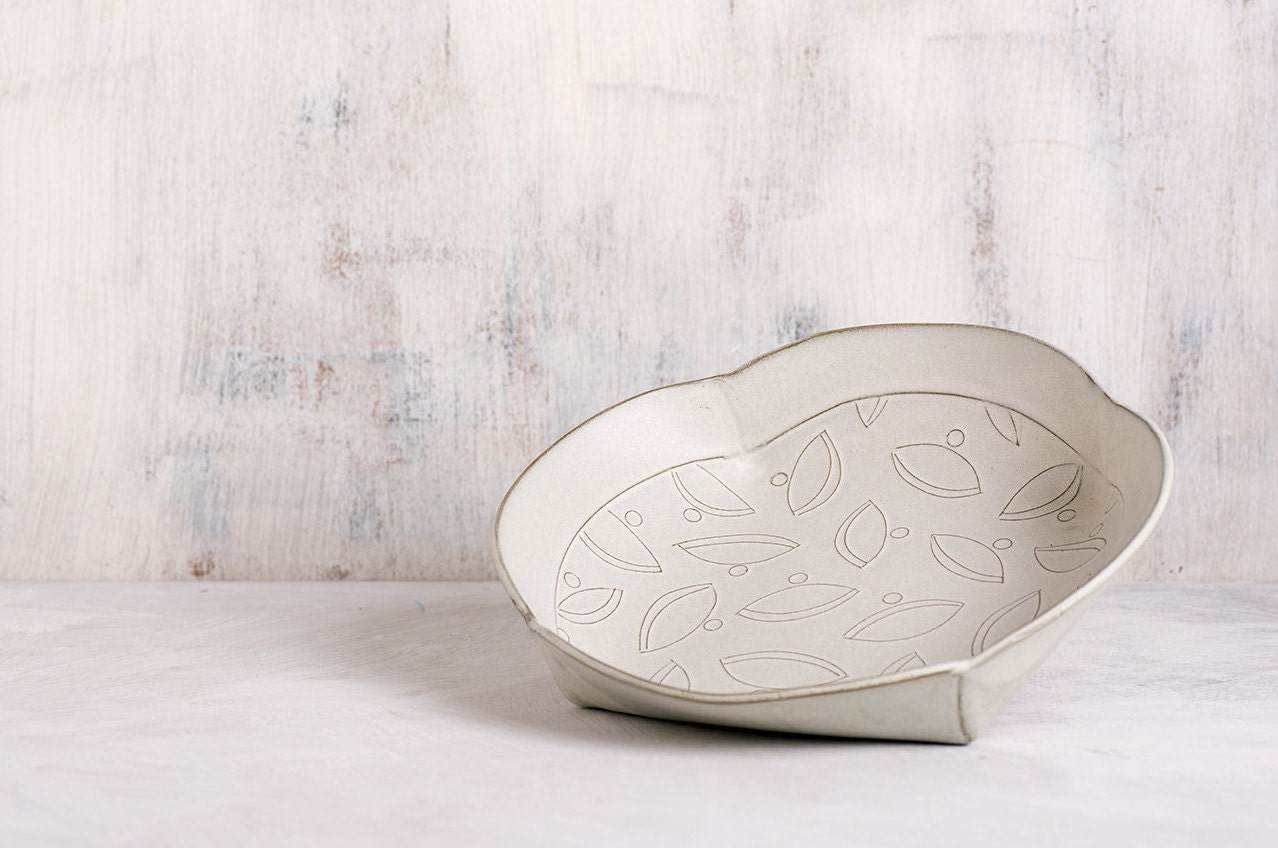 White Ceramic Tray Large ceramic plater White Serving Tray Etsy