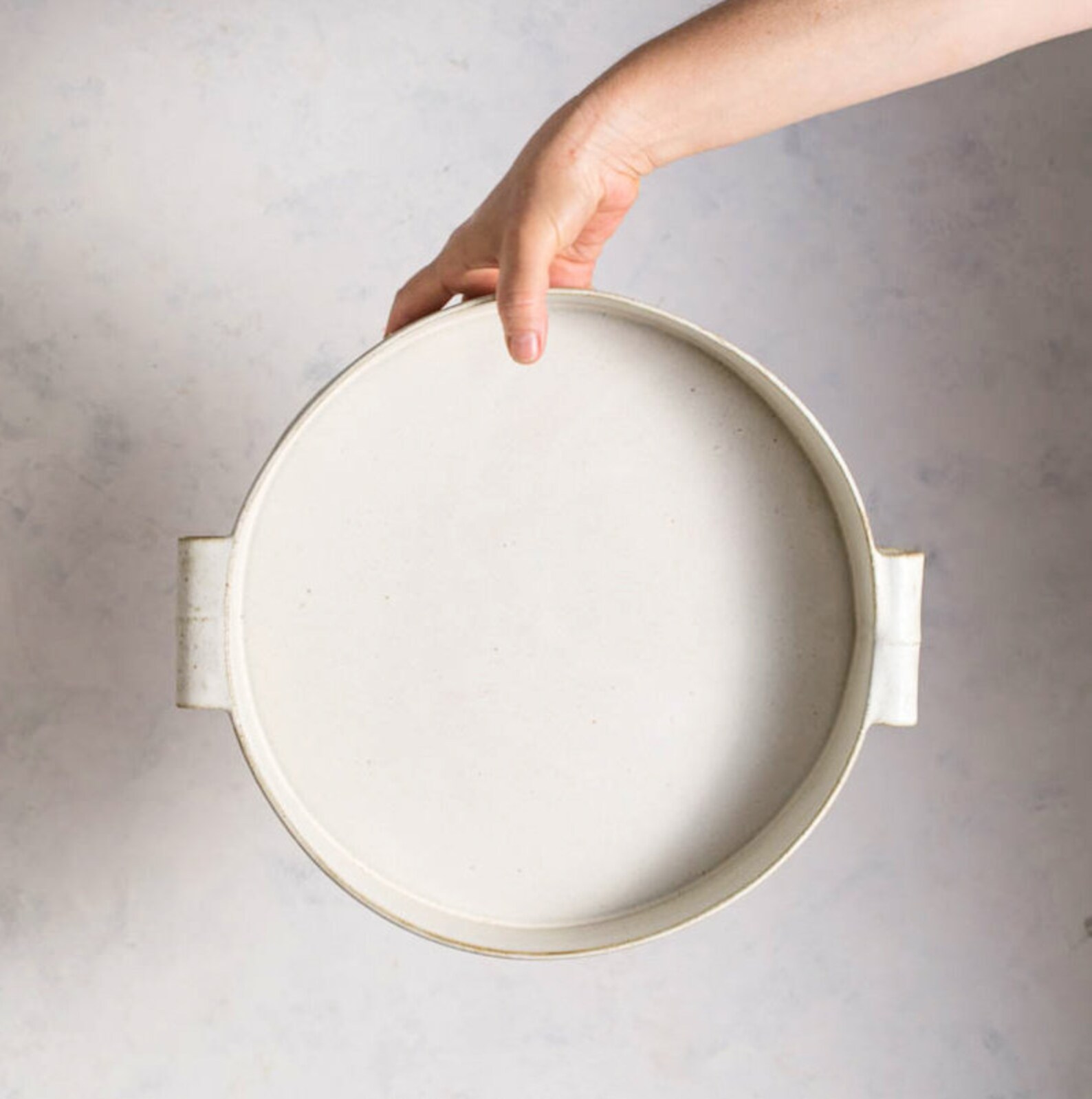 White Ceramic Baking Dish, XL Serving Dish, Stoneware Casserole Dish